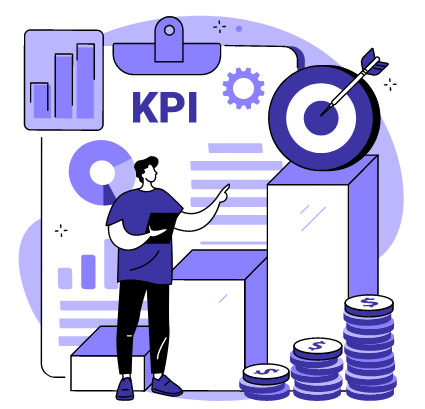 A graphical image of KPI in tryweb solutions - best global marketing company, which helps in reaching targets for web development and digital marketing services.